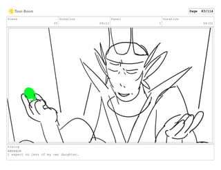 Scene
35
Duration
04:21
Panel
1
Duration
04:02
Dialog
EMPEROR
I expect no less of my own daughter.
Page 83/114
 