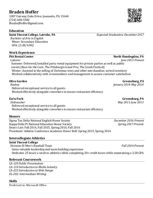 Braden Hoffer Resume