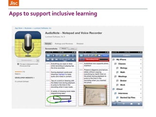 Apps to support inclusive learning
 