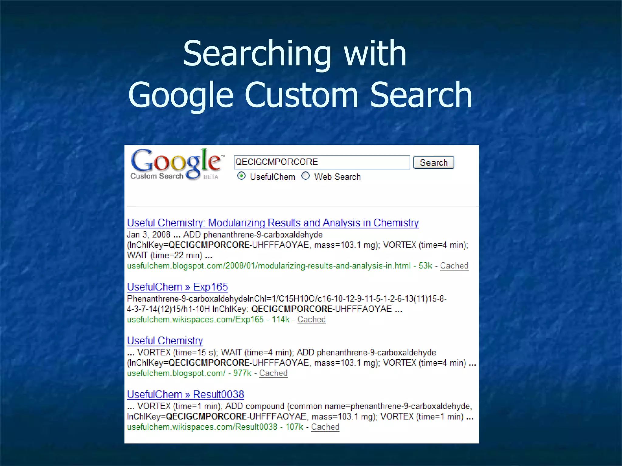 Searching with  Google Custom Search 
