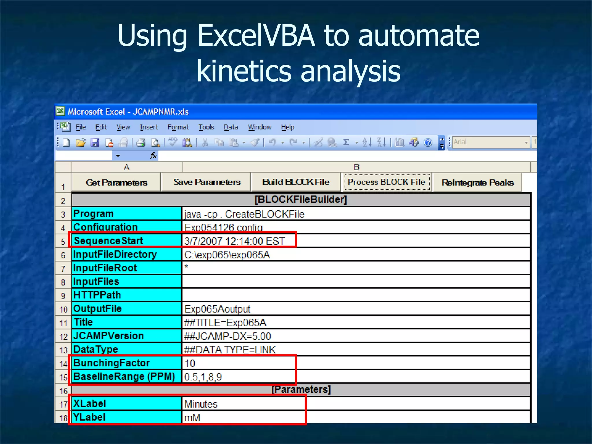 Using ExcelVBA to automate kinetics analysis 