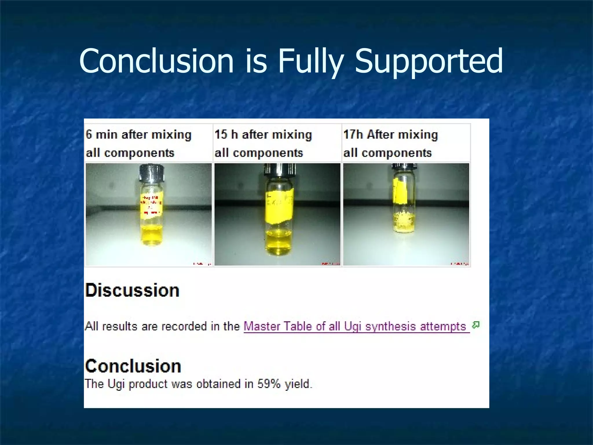 Conclusion is Fully Supported 