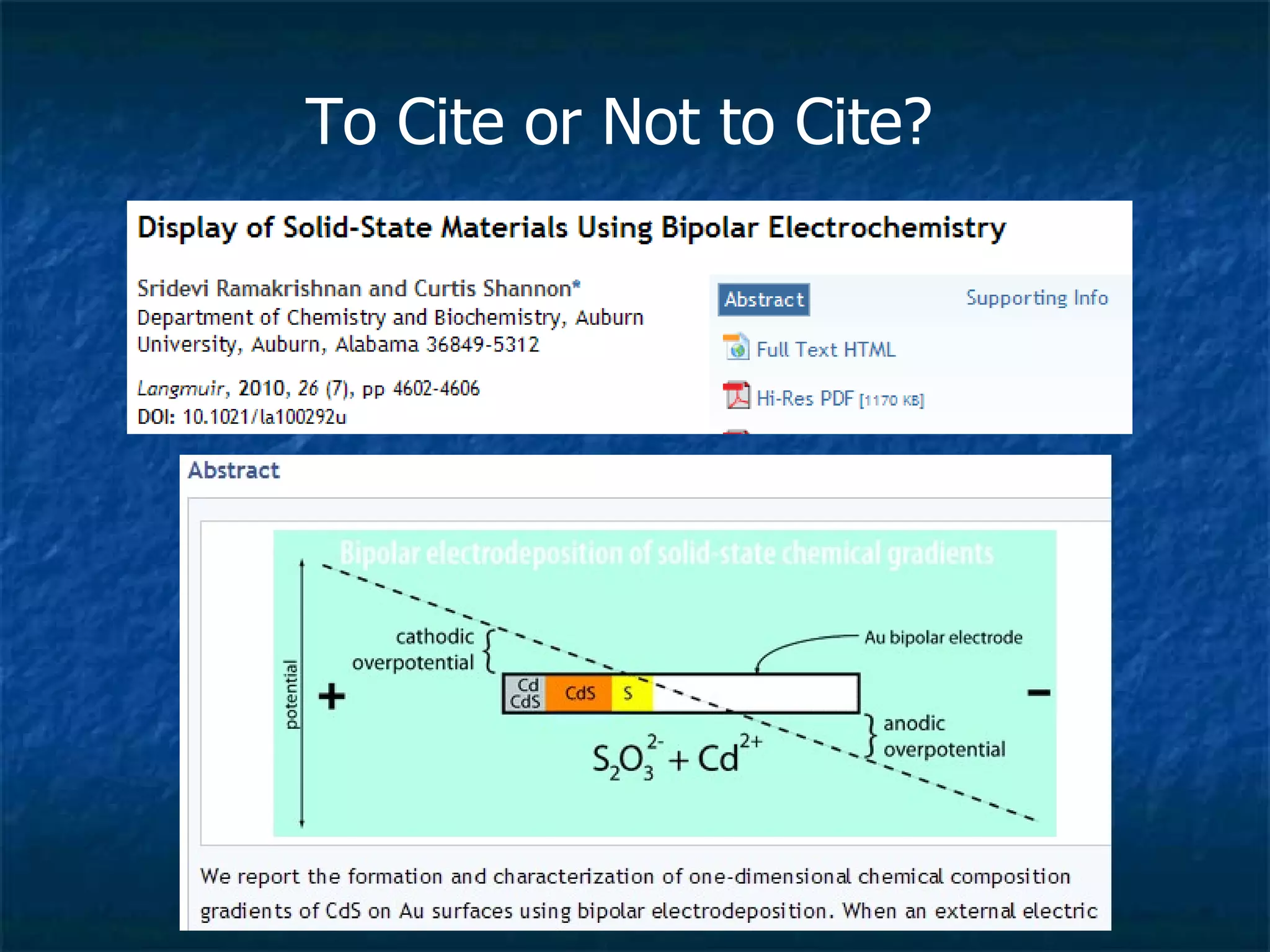 To Cite or Not to Cite?