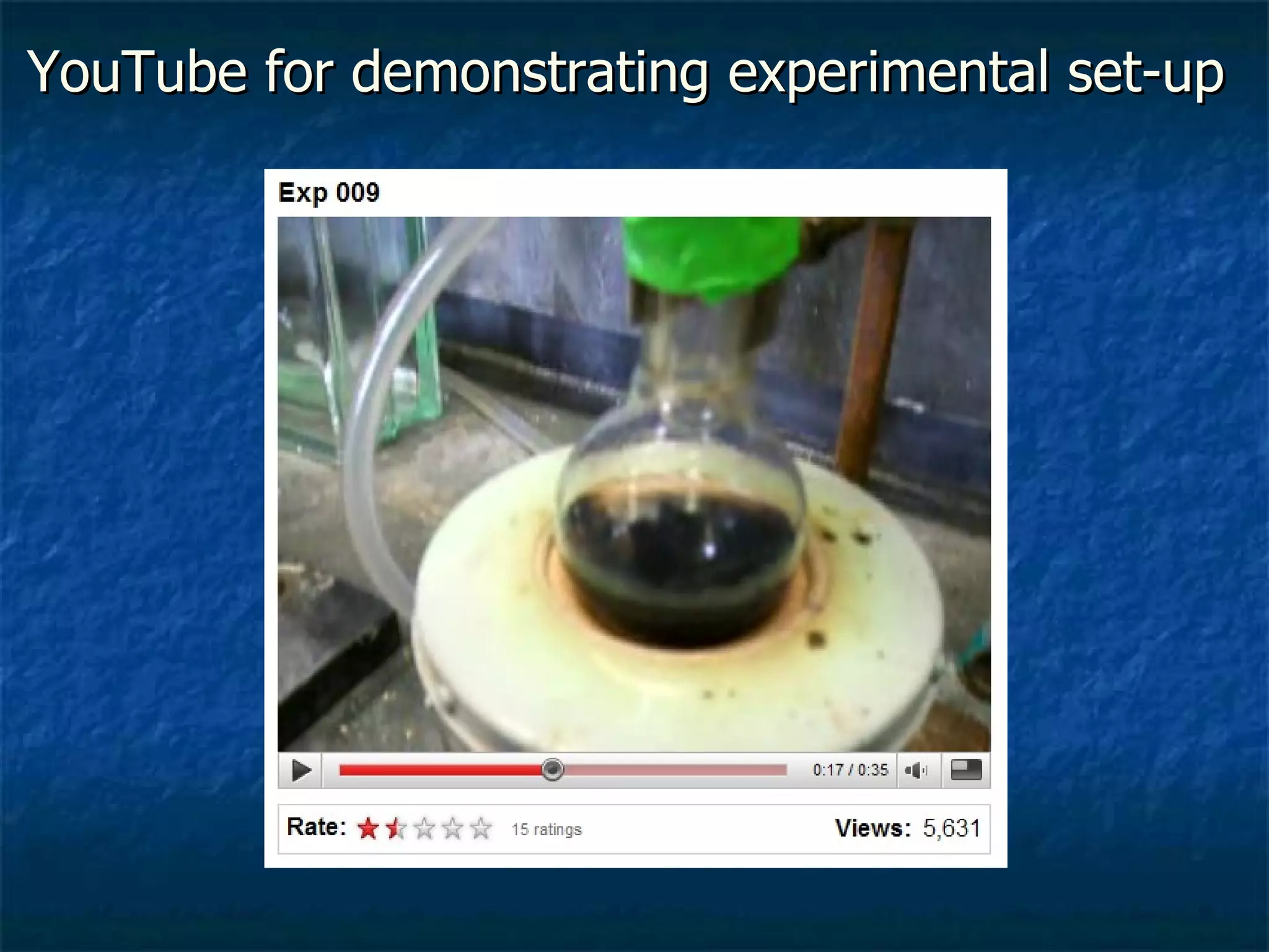 YouTube for demonstrating experimental set-up