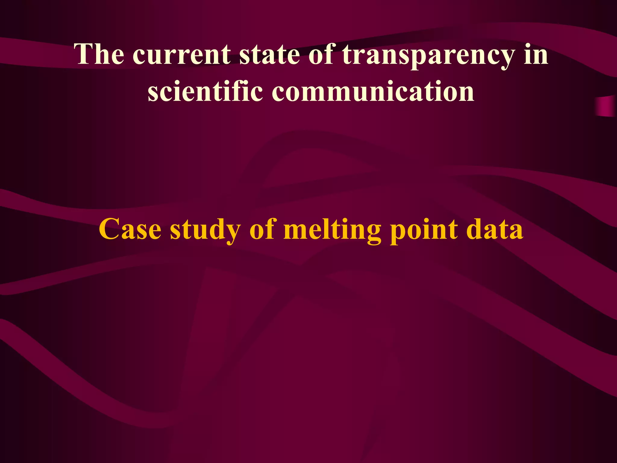 Peer-Reviewed JournalsKnown Perils of the PresentToday, many librarians discourage the use of new online sources (like Wikipedia) for the searching of chemical data and recommend using only “trusted sources”The problem is that the “trusted source” model is - and always was – fundamentally flawed.Ironically most of Wikipedia’s chemical information is problematic BECAUSE it is based on “trusted sources”! 