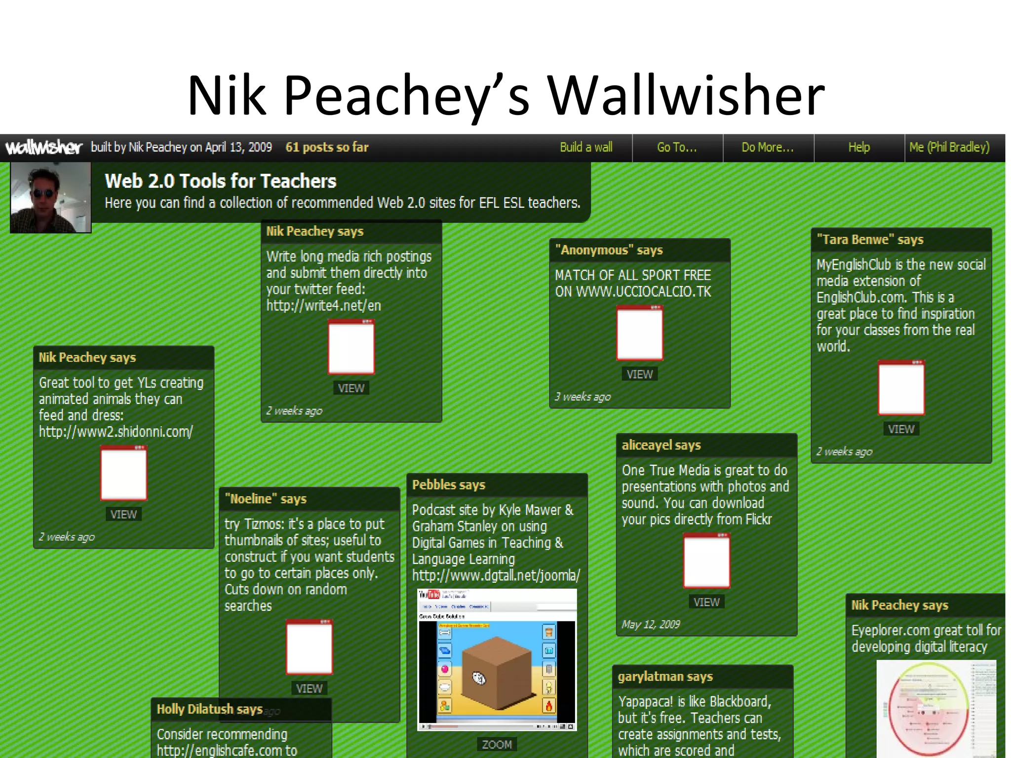 Nik Peachey’s Wallwisher