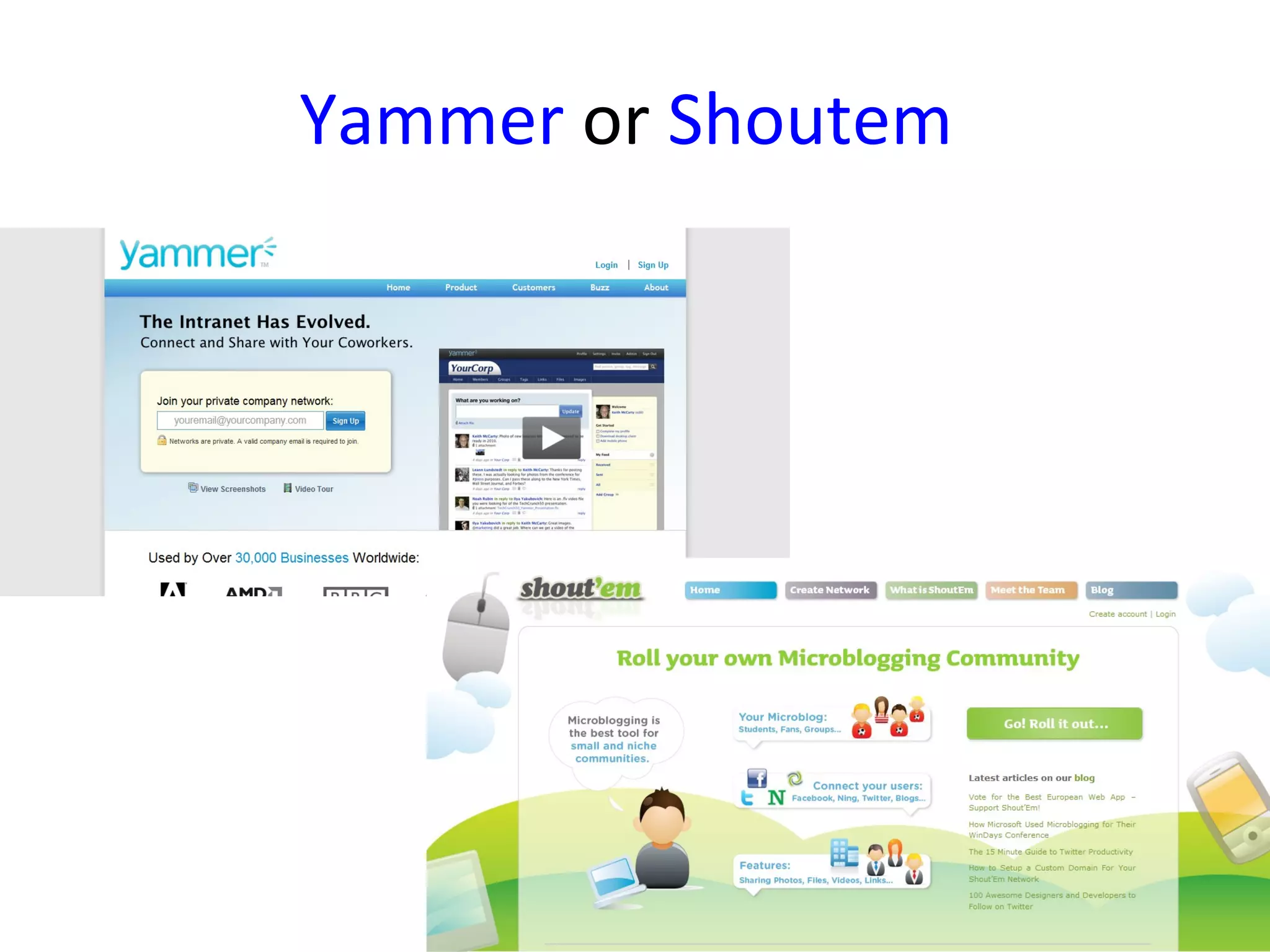 Yammer or Shoutem