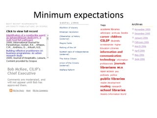 Minimum expectations
 