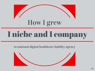 How I Grew 1 Niche and 1 Company to a National Digital Healthcare Liability Agency by Brad O'Brien
