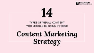 14
Content Marketing
Strategy
TYPES OF VISUAL CONTENT
YOU SHOULD BE USING IN YOUR
 