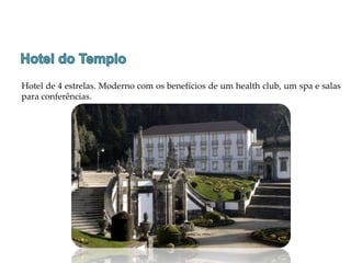 Hotel de 4 estrelas. Moderno com os benefícios de um health club, um spa e salas
para conferências.
 