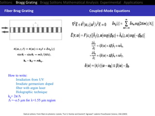 Solitons Bragg Grating Bragg Solitons Mathematical Analysis Experimental Applications
Fiber Brag Grating Coupled-Mode Equa...