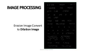 IMAGE PROCESSING
Braille To Sinhala Converter
Erosion Image Convert
to Dilation Image
 