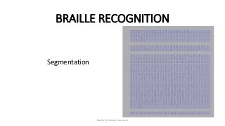 Braille To Sinhala Converter
BRAILLE RECOGNITION
Segmentation
 