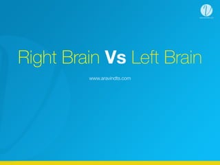 www.aravindts.com
Right Brain Vs Left Brain
 