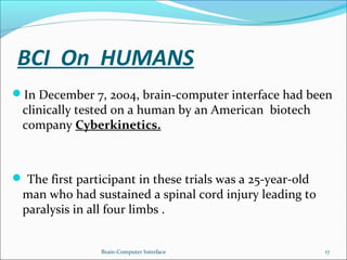 Brain computerinterface-by jyot virk | PPT