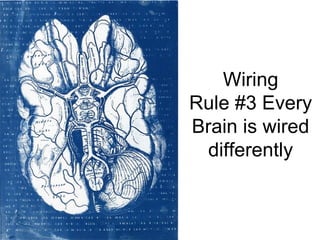 Wiring
Rule #3 Every
Brain is wired
  differently
 