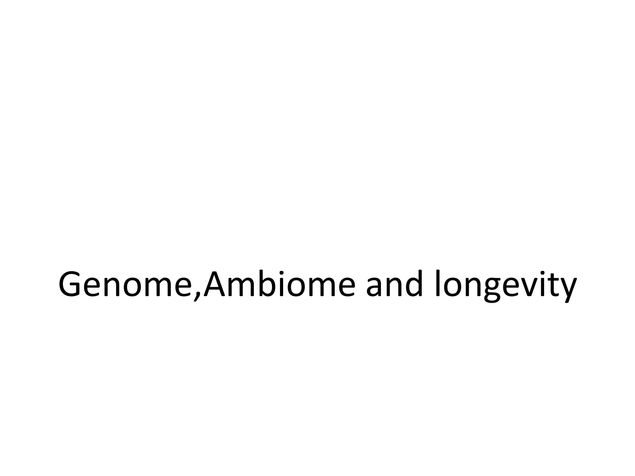 Genome,Ambiome and longevity

 