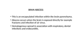 Risk Factorsof Brain Abscess Comprehensive Overview of Brain Abscess: Diagnosis, Treatment, and ...