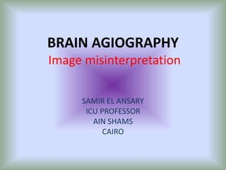 BRAIN AGIOGRAPHY
Image misinterpretation
SAMIR EL ANSARY
ICU PROFESSOR
AIN SHAMS
CAIRO
 