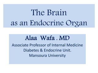 The Brain
as an Endocrine Organ
Alaa Wafa . MD
Associate Professor of Internal Medicine
Diabetes & Endocrine Unit.
Mansoura University
 