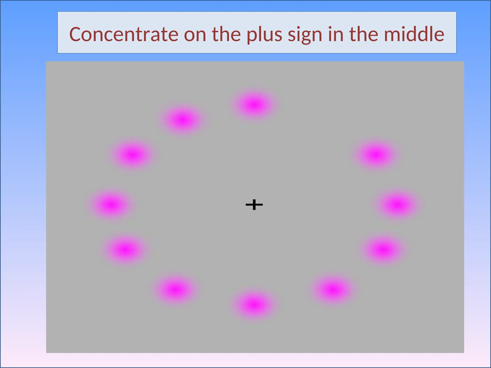 Concentrate on the plus sign in the middle
 