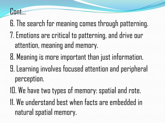 Brain Based Learning Theory | PPTX