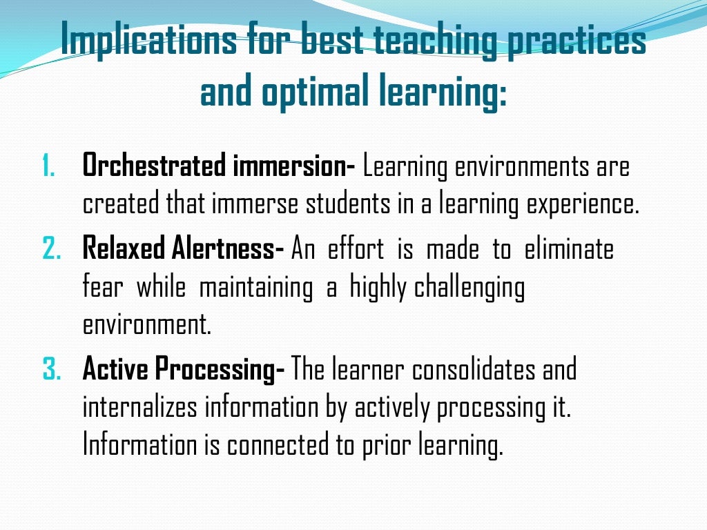 Brain Based Learning Theory