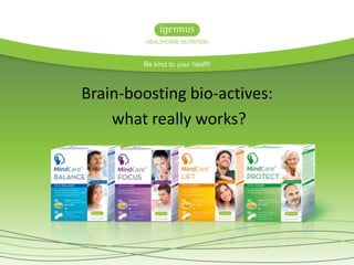 Brain-boosting bio-actives:
what really works?
 