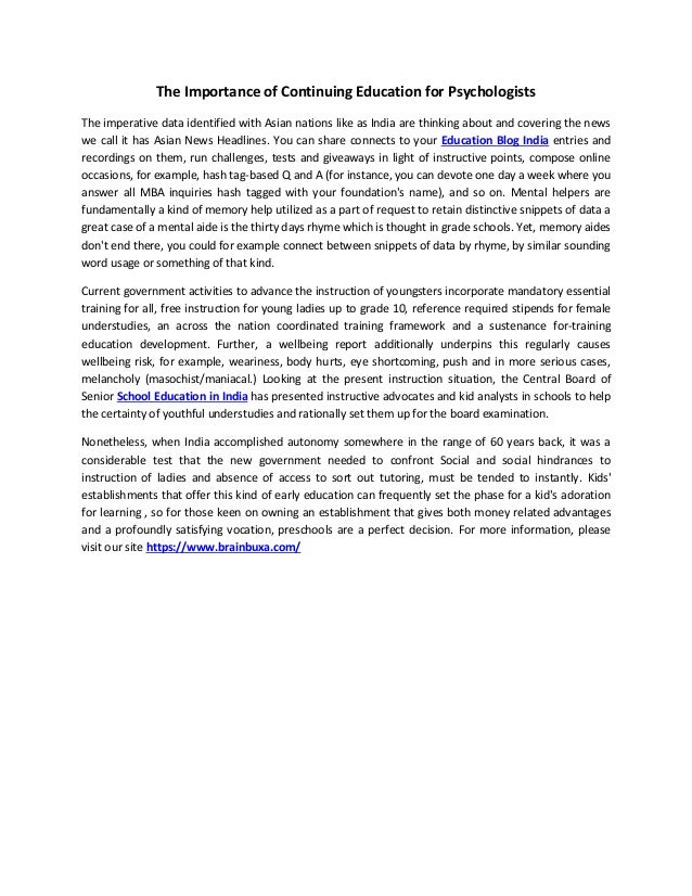 The Importance Of Continuing Education For Psychologists