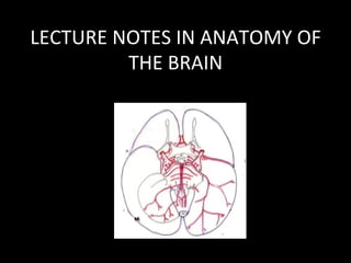 LECTURE	NOTES	IN	ANATOMY	OF	
THE	BRAIN	
 