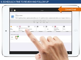 ConvertEmail
6.SCHEDULEATIMETOREVIEWANDFOLLOWUP
 