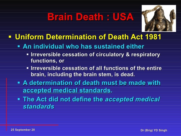 Brain death Present status YDS