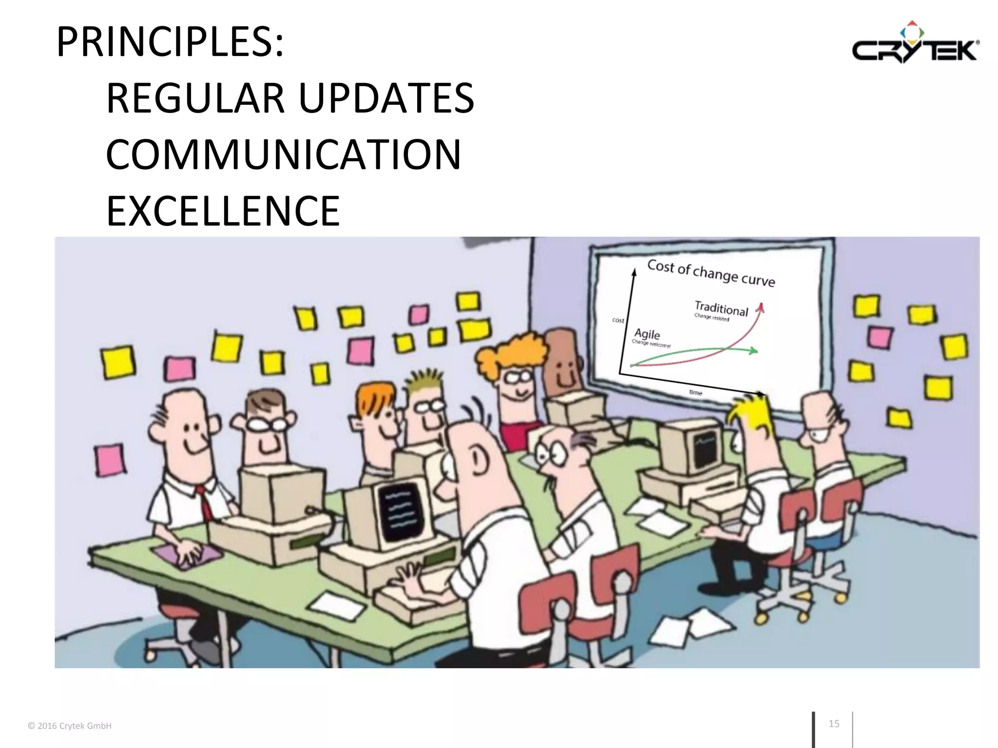 © 2016 Crytek GmbH 15
PRINCIPLES:
REGULAR UPDATES
COMMUNICATION
EXCELLENCE
 