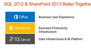 Data Infrastructure & BI Platform
Business Productivity
Infrastructure
Business User Experience
 