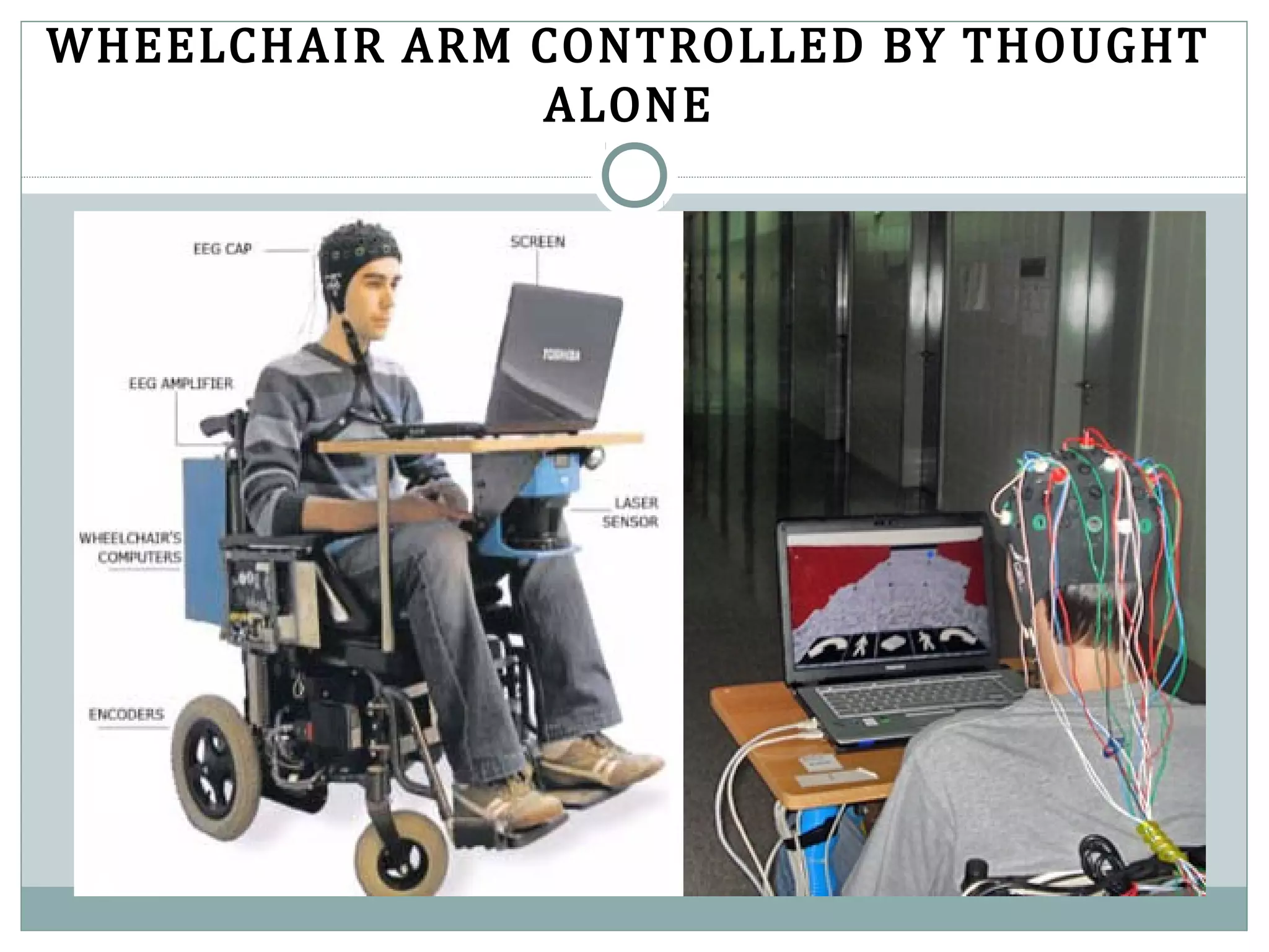 WHEELCHAIR ARM CONTROLLED BY THOUGHT
ALONE
 