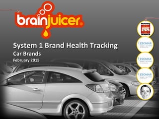 Everyone Loves CarsEveryone Loves Cars…But Which Ones?…But Which Ones?
System 1 Brand Health Tracking – Feb. 2015System 1 Brand Health Tracking – Feb. 2015
 