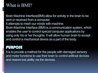 Brain Machine Interface | PPTX