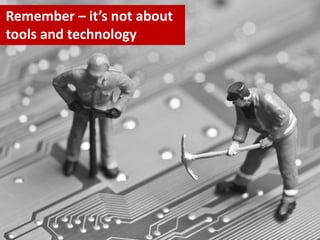 Remember – it’s not about
tools and technology




                            36
 