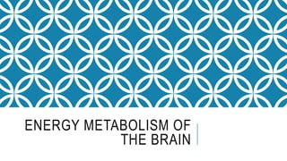 ENERGY METABOLISM OF
THE BRAIN
 