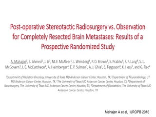 Mahajan A et al, IJROPB 2016
 