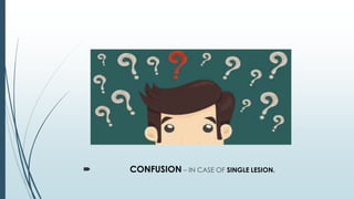  CONFUSION – IN CASE OF SINGLE LESION.
 