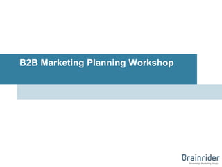 B2B content, website, and lead generation programs planning workshop