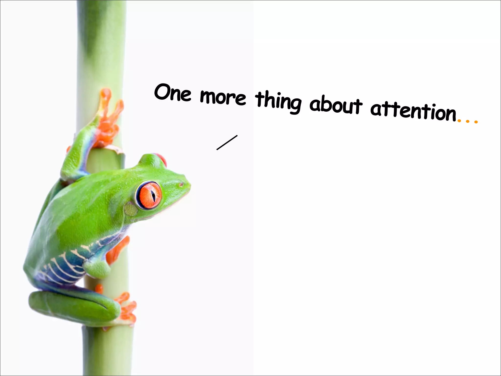 One more thing about attention...
 