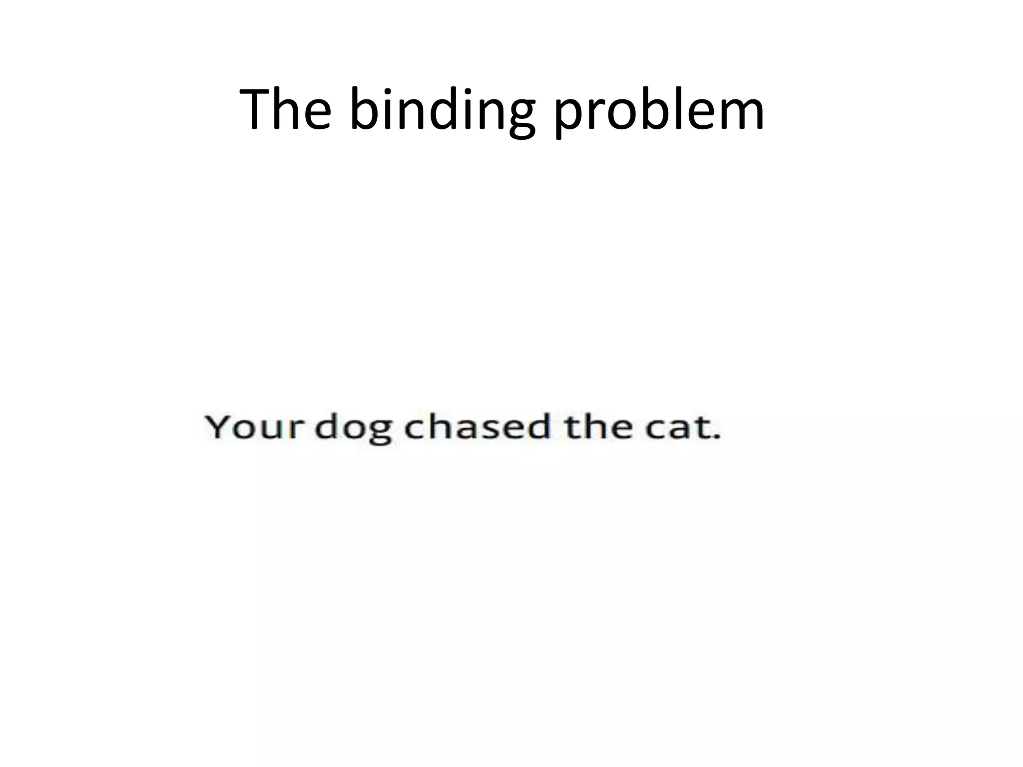 The binding problem
 