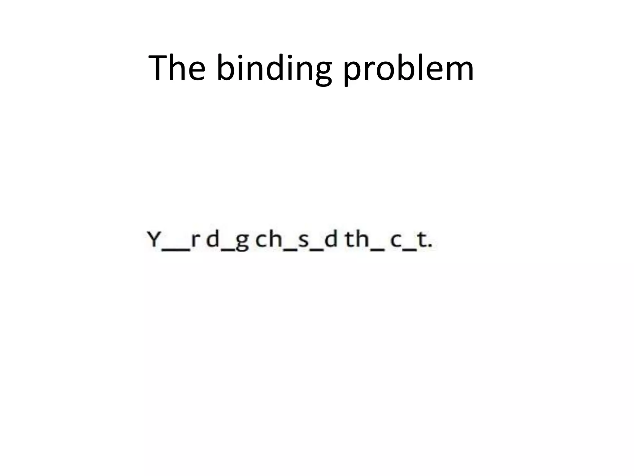 The binding problem
 