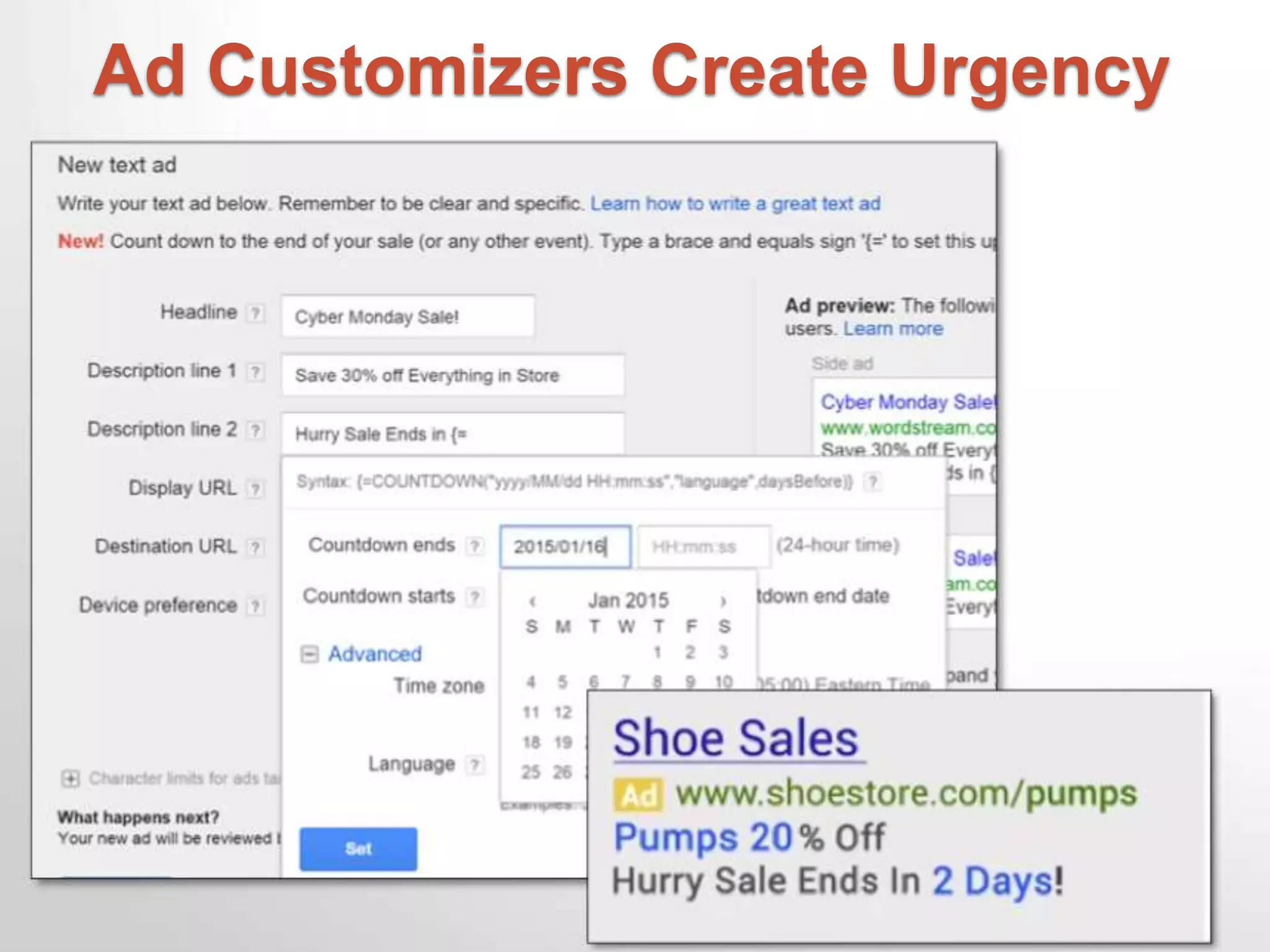 Ad Customizers Create Urgency
 