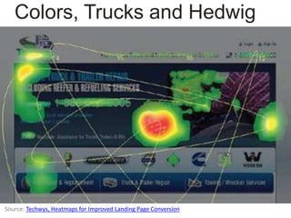 Source: Techwys, Heatmaps for Improved Landing Page Conversion
Colors, Trucks and Hedwig
von Restorff
 