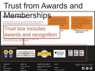 Trust from Awards and
Memberships
 