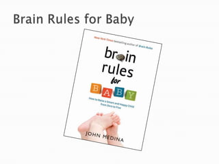 Brain Rules Website http://www.brainrules.net/the-rulesTraversing the Mystery of Memory, by Richard A. Friedman, MDhttp://behaviorhealth.org/traversing_the_mystery_of_memory.htmThe Brainway: http://thebrainway.com/Brain Rules Videos http://www.brainrules.net/brain-rules-videoResources